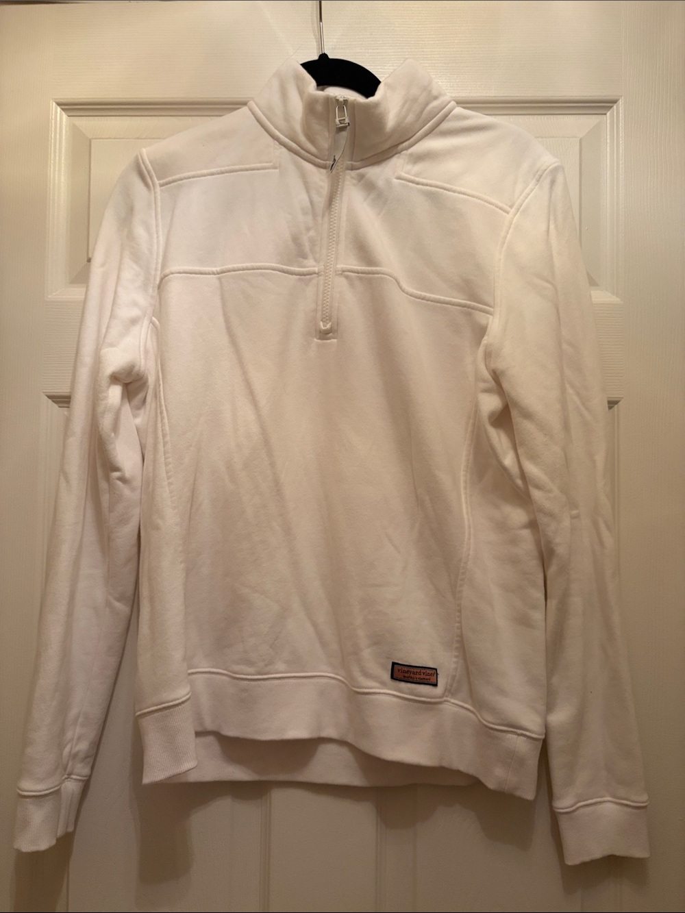 Vineyard Vines White Quarter-Zip Fleece Pullover